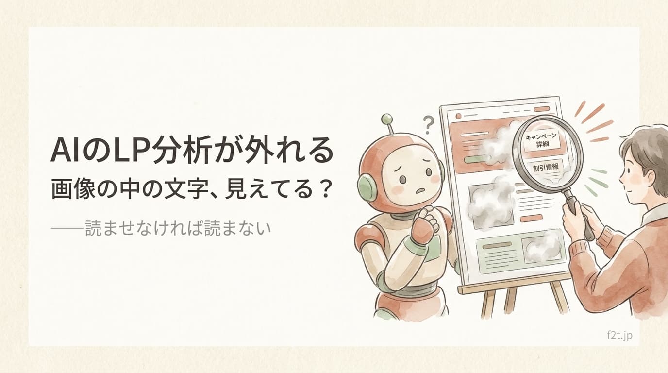AIにLP分析させると的外れになる理由。画像の中の文言を読ませているか