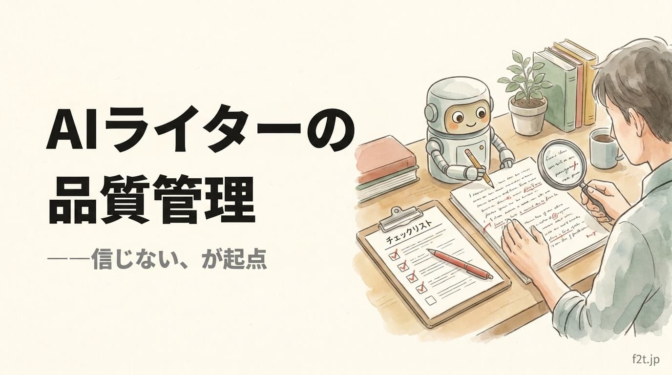 AIライターの品質管理は「信じない」が起点。38本リライトで見つかった3つの事故と検収の仕組み