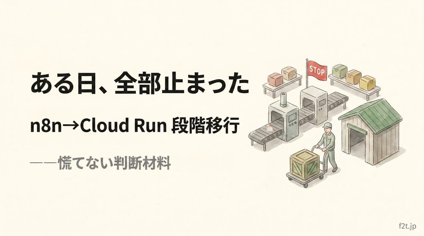 n8nからCloud Runへ慌てず段階移行する判断材料。全自動化が止まった日の話