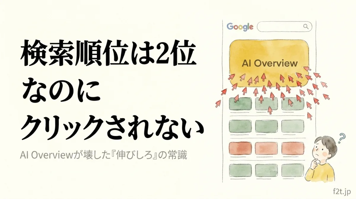 検索順位は2位なのに、クリックされない。AI Overviewが壊した「伸びしろ」の常識(SEO/AI Overview対策)