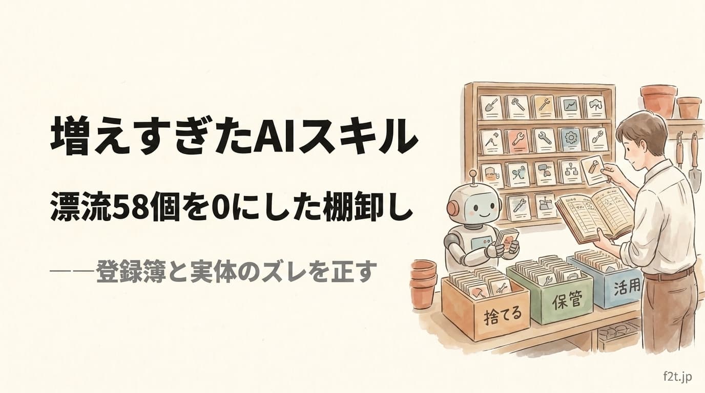 AIエージェントのスキル管理。増えすぎた機能を棚卸しする4ステップ