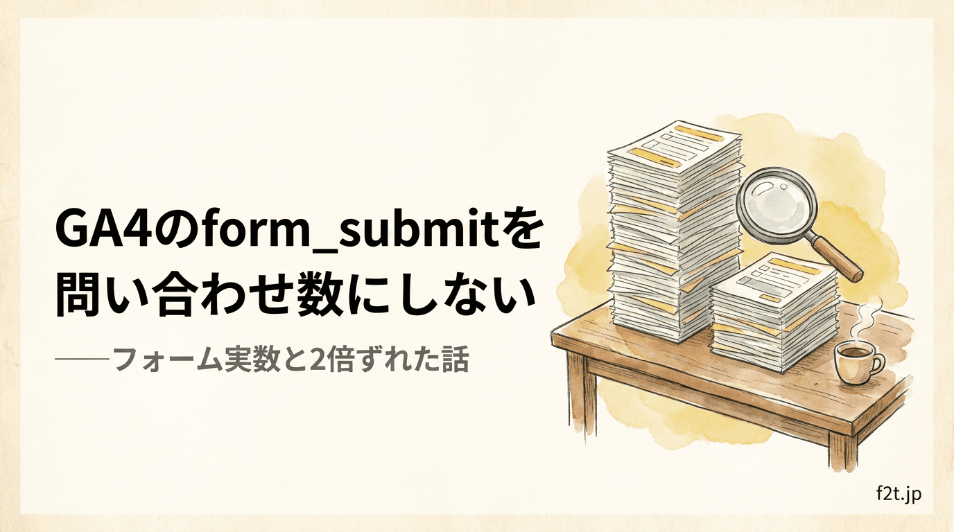 GA4のform_submitを「問い合わせ数」にしてはいけない。フォーム実数と2倍ずれた話
