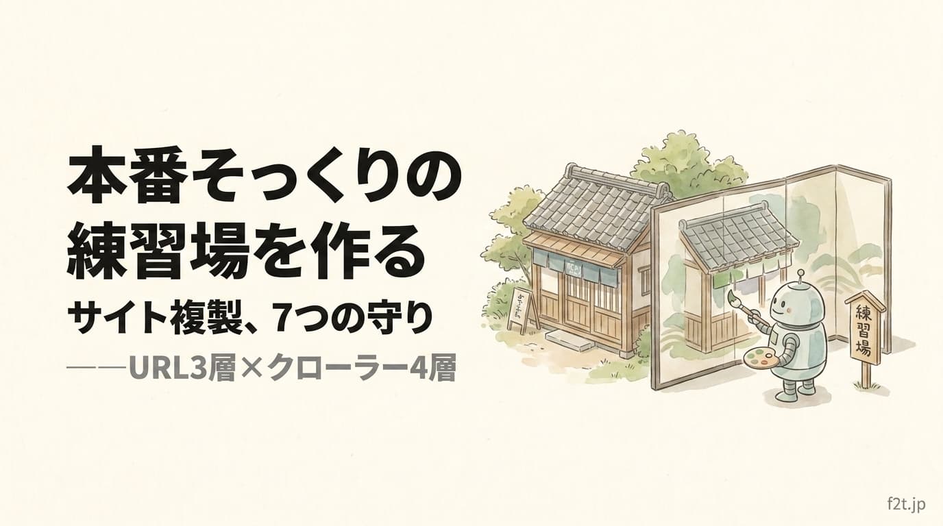 本番WordPressをステージングに完全複製する手順:URL置換・CPT再現・クローラー遮断まで