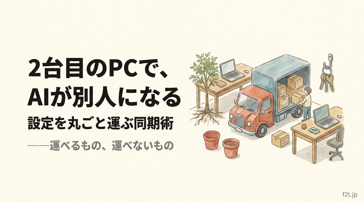 2台のPCでClaude Codeの設定を同期する:gitで運べるもの、運べないもの