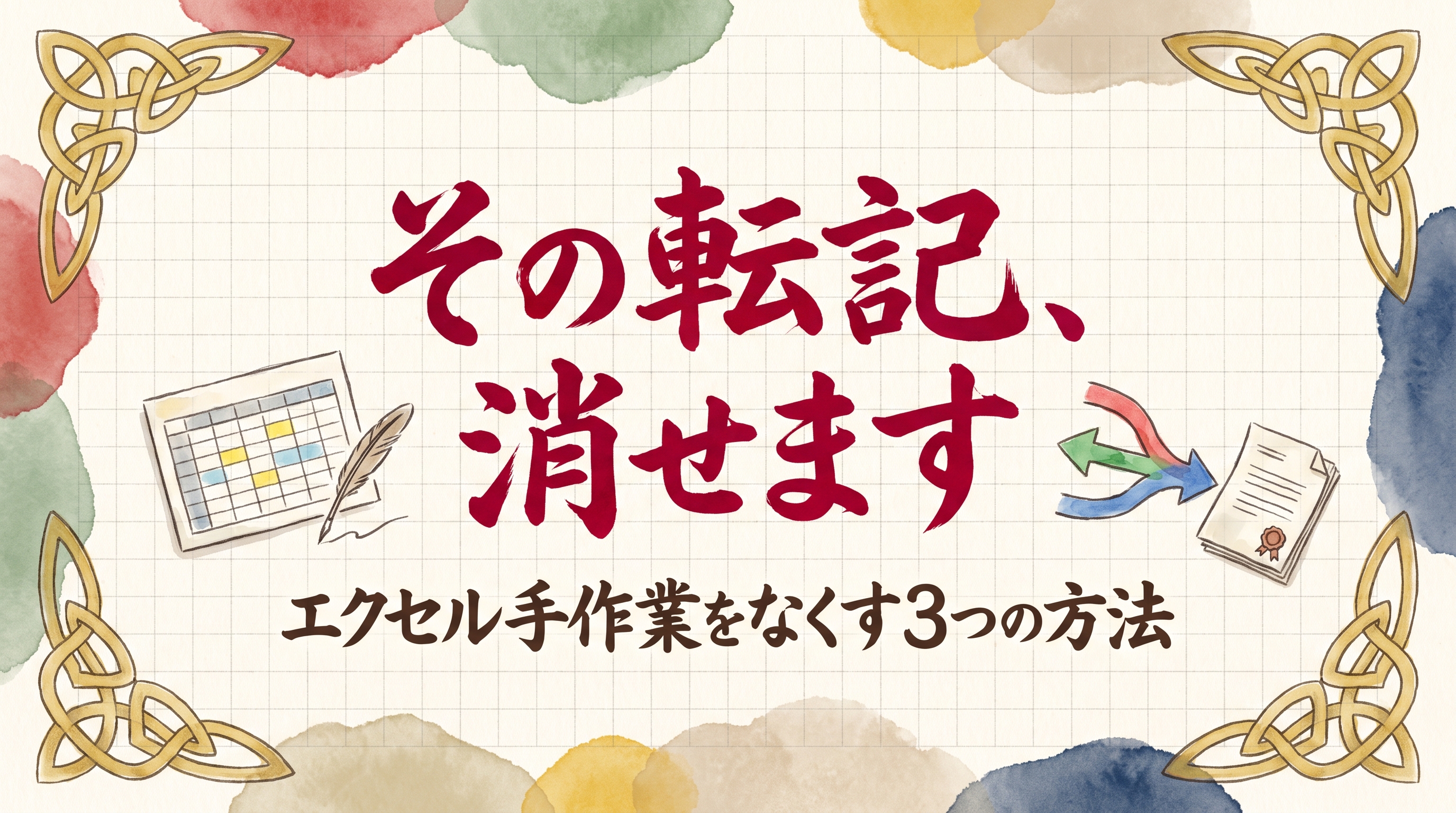 エクセルへの転記作業をなくす3つの方法。手を付ける順番と費用の目安