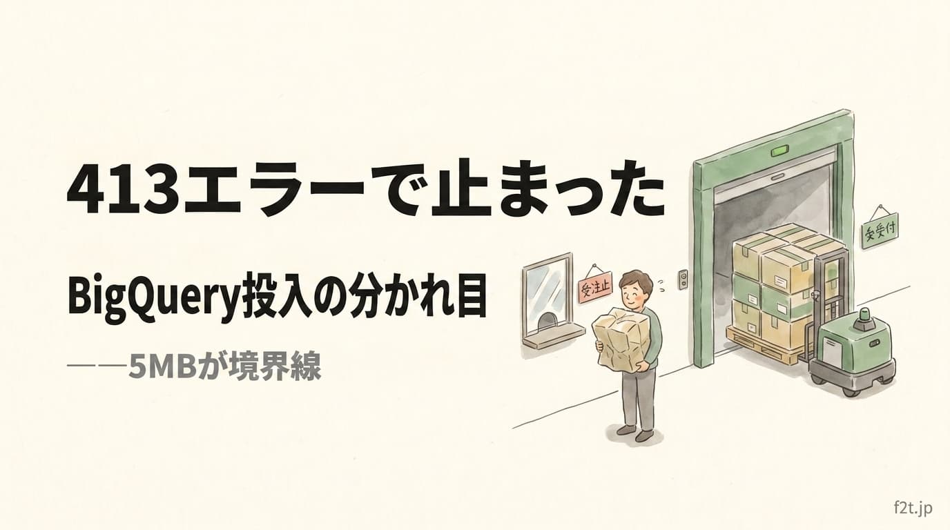 BigQueryのinsertAllで413エラーが出る本当の理由。load jobへの切り替え判断基準